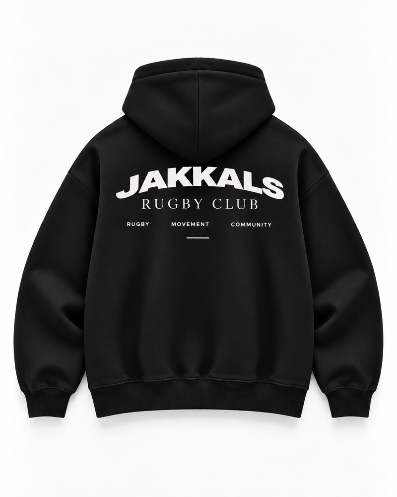 The Rugby Club Hoodie in Black, back print