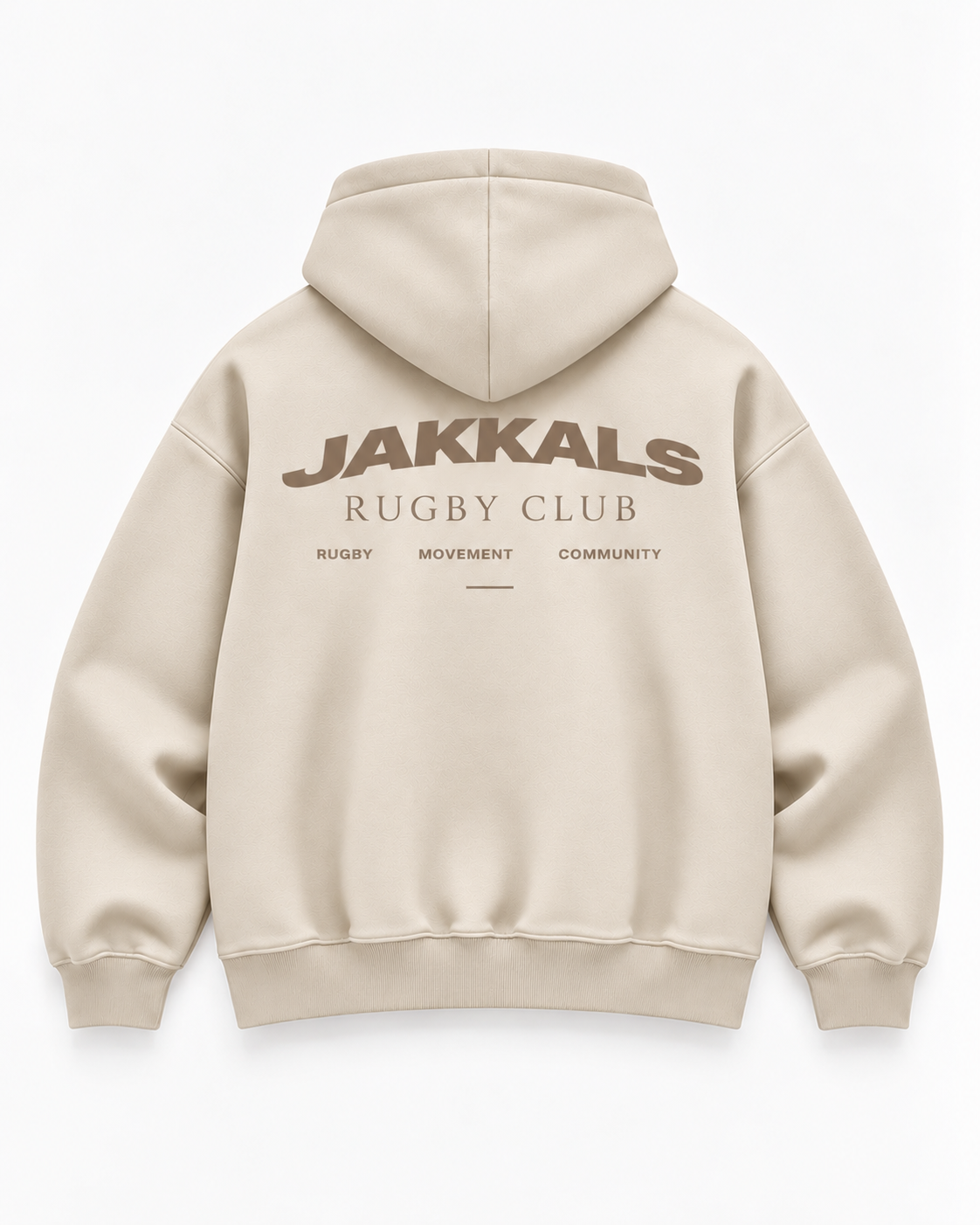 The Rugby Club Hoodie in Cream, back print