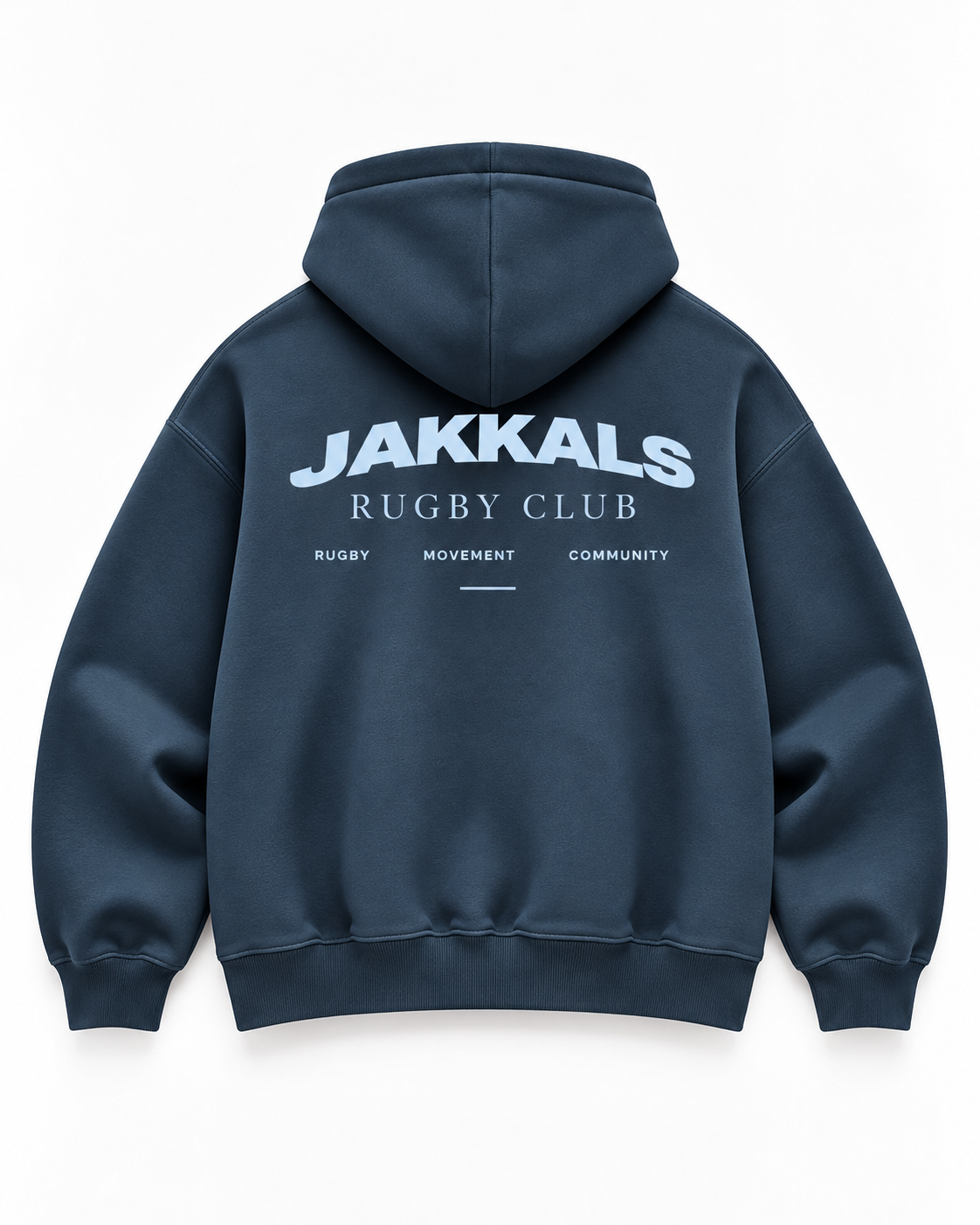 The Rugby Club Hoodie in Slate Blue, back print